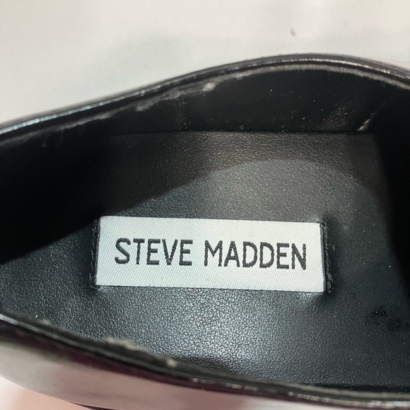 Steve Madden Shiny Black Platform Loafers - Picture 7 of 7